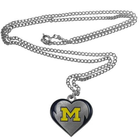 Michigan Wolverines NCAA Heart Necklace FREE SHIP Cover