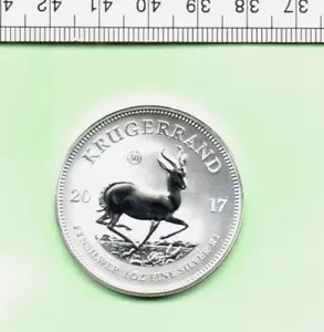 More details for 2017 south africa genuine 99.8% silver krugerand capsuled coin (ds-67)
