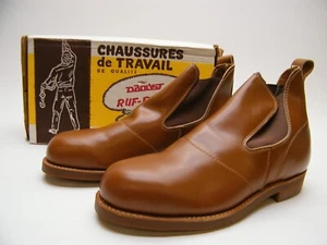 MENS NEW VTG DAOUST RUF RIDER BROWN STEEL TOE WORK BOOTS SZ 8.5~1/2 EE - Picture 1 of 9