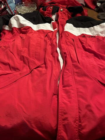 Georgia Bulldogs Jacket Sz L Red Hood Zippers Velco Cover