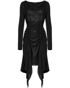 Punk Rave Daily Life Apocalyptic Gothic Broken Knit Ruching Dress - Bild 1 von 13