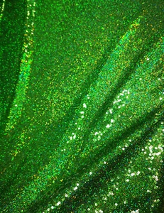 Emerald Green Iridescent Hologram 3mm Sequin Bling Sparkly Fabric 130cm Wide - Picture 1 of 2