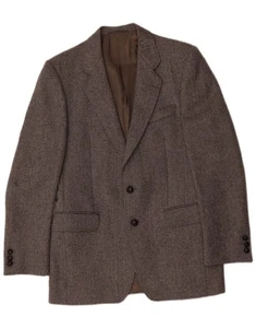 JAEGER Mens 2 Button Blazer Jacket IT 48 Medium Grey Herringbone Wool IW09 - Picture 1 of 4