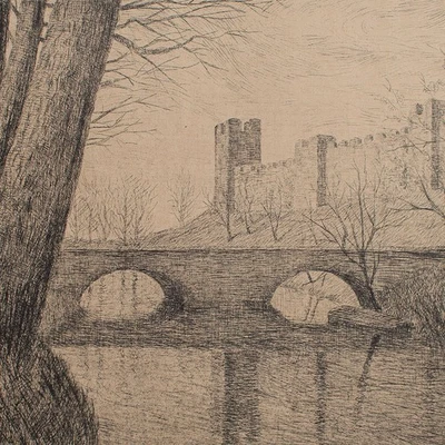 Castelfranco Veneto Italien Radierung Margarete Gerhardt Jugendstil signiert - Bild 1 von 4