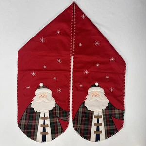 Runner da Tavolo Natalizio Scozzese Babbo Natale Applique Rosso 72X14" Tessuto Poliestere - Foto 1 di 8