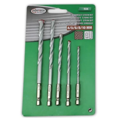 Steinbohrer Spiralbohrer Bohrersatz Bit Beton-Bohrer Sechskant HSS 4/5/6/8/10 mm - Bild 1 von 4