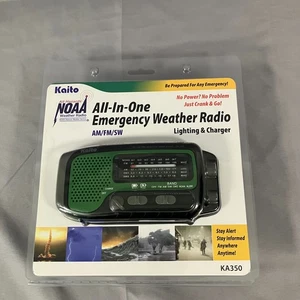 Kaito KA350 Emergency Weather Radio AM/FM/SW NOAA Crank Solar USB Charger - Picture 1 of 11