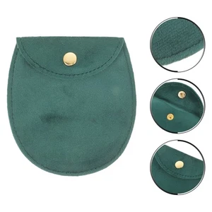 Elegante marsupio per orologio da tasca verde set 2 pezzi per conservazione oggetti da collezione - Foto 1 di 12