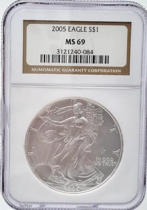 2005 Eagle S $1 NGC MS69 Lot. 805 - Picture 1 of 8