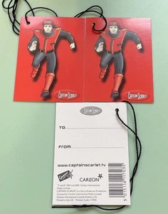 *RARE* CAPTAIN SCARLET VINTAGE GIFT TAGS X 3 - Picture 1 of 2