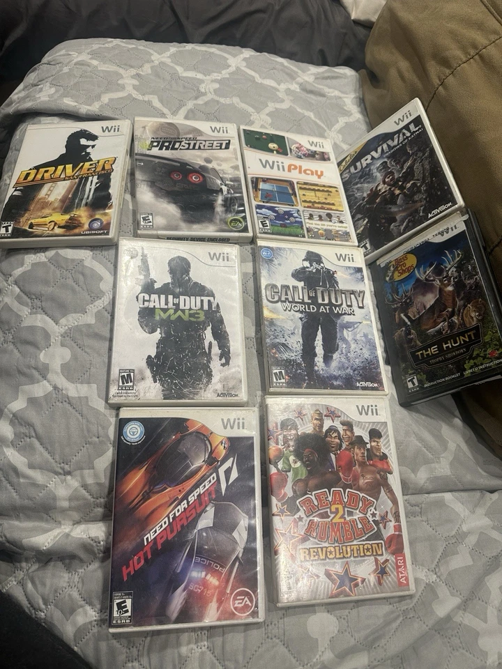 Wii Game Lot (complete) Wii Play, Ready To Rumble, Call Of Duty, Driver, NFS Etc - Image 1 of 1