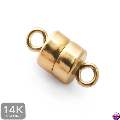 14K Gold Filled STRONG MAGNETIC CLASP  closed loop 10x4.5 Jewellery Findings - Image 1 of 4