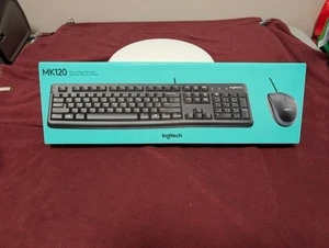 Logitech MK120 Wired Full-Size Keyboard USB Plug-and-Play PC Black - Picture 1 of 5