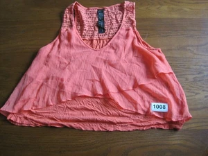 Jessica Simpson Womans L Pink Ruffle Cottage Peasant Sleeveless Blouse Top - Picture 1 of 9