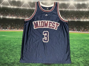 Camiseta deportiva vintage del medio oeste #3 Adidas para hombre cosida de baloncesto talla grande usada - Imagen 1 de 12