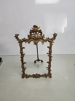 Marco de fotos caballete estilo victoriano rococó ornamentado dorado de metal vintage Foto 1 de 4