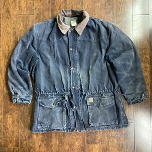 Vintage Carhartt Chore Bomberjacke Herren XL Distressed Grau Canvas Upcycle - Bild 1 von 14
