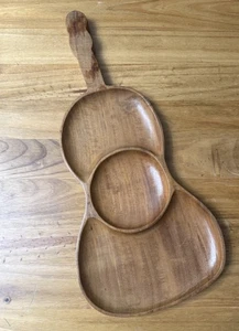 Vintage Guitar Wood Tray Platter Charcuterie Haiti - Picture 1 of 6