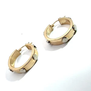 14 Karat mehrfarbige Gold Love Style Creolen - Bild 1 von 5