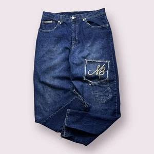 Vintage Men’s Makaveli Tupac Embroidered Baggy Y2K Jeans 38x34 Spellout - Picture 1 of 13