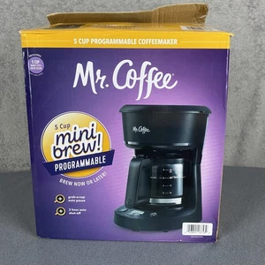 Mr. Coffee 5 Cup Programmable Coffeemaker Mini Brew Auto Shut-Off Black New - Picture 1 of 6