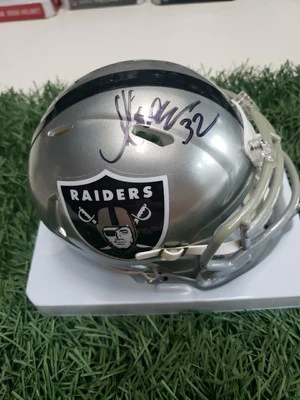 Minicasco Beckett autografiado de las Vegas Oakland Raiders Marcus Allen  Foto 1 de 3