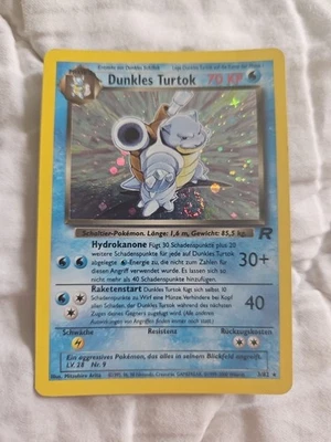 Pokemon Card - German Dark Blastoise Dunkles Turtok Team Rocket 3/82 Holo Rare  - Image 1 of 4