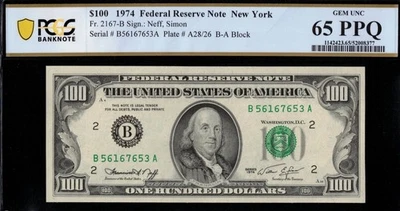 1974 $100 FRN B56167653A P.C.G.S #65PPQ - Image 1 of 3