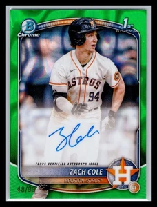 Bowman 2025 cromo CPA-ZC Zach Cole Astros 1st Bowman automático lava verde/99 - Imagen 1 de 2