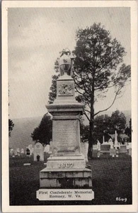 Postal ROMNEY Virginia Occidental "Primer Monumento Confederado" Cementerio Montículo Indio - Imagen 1 de 2