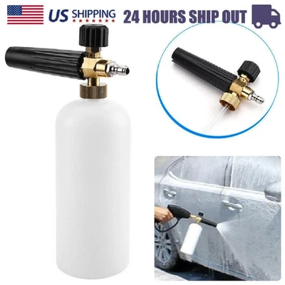 1/4" Snow Foam Washer Gun Car Wash Soap Lance Cannon Spray Pressure Jet Bottle