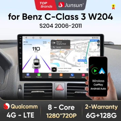 Android 14 Carplay Autoradio Für Mercedes C Class W204 S204 GPS NAVI WiFi DAB+ - Bild 1 von 4