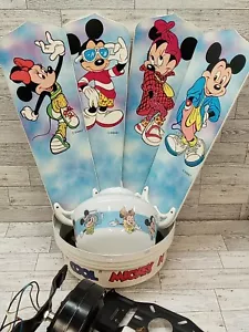 Vintage 1980s Disney Mickey Minnie Mouse Cool 42" Ceiling Fan Light Kit Complete - Picture 1 of 24