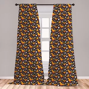 Dino Microfiber Curtains 2 Panel Set Living Room Bedroom in 3 Sizes - Picture 1 of 42
