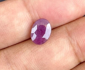Natural Ruby Faceted Cut Oval Shape Gemstone, Loose Gemstone 10x7x4 MM 3Ct. - Picture 1 of 5
