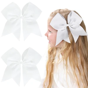 2PCS 8" Jumbo Cheer Bow Clip with Tails, Oaoleer Large Cheerleading Hair Bows - Picture 1 of 12