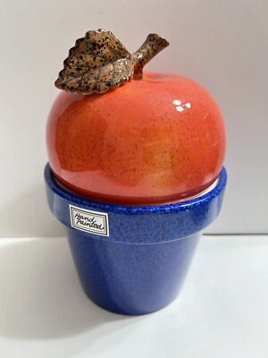 New Department 56 Fresco Ceramic Citronella Candle-Hand Painted-Apple- Retired - Image 1 of 4