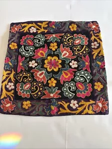 Hand embroidered suzani pillow cover,Uzbek pillowcase,cushion cover 17” Square - Picture 1 of 12