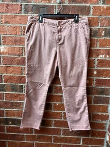 J. Crew Damen 12 rosa bestickt ausgefranster Saum Freizeit Chino Hose - Bild 1 von 8