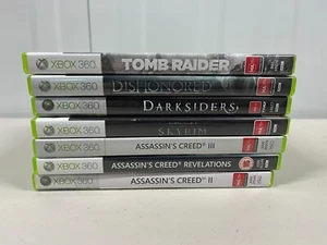 Xbox 360 Mixed Lot 7x Video Games Tomb Raider Skyrim Assassins Creed Collection - Picture 1 of 6