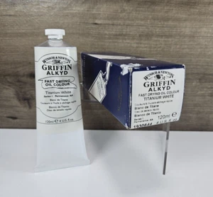 NEU Winsor & Newton Griffin 4 Unzen Alkyd schnelltrocknende Ölfarbe 120 ml TITANWEISS - Bild 1 von 6