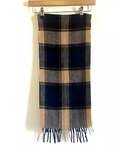 Bufanda de hombre vintage Hornes Of London 100 % pura lana nueva tartán con borlas - Imagen 1 de 5