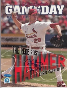 Tristar Cardinals Chris Carpenter Signed Autograph 2004 Program Cover W/Cy Young - Picture 1 of 2