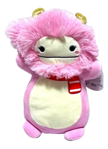 Sciarpa natalizia Squishmallows HugMees Brina the Pink Bigfoot 10" peluche bambola giocattolo - Foto 1 di 4