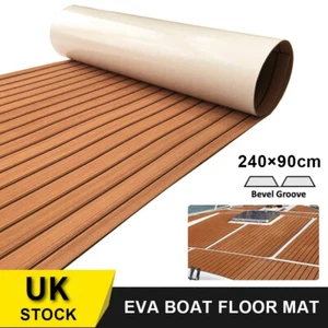 EVA Foam Mat Marine Carpet Yacht Boat Decking Teak Flooring Light Brown 240×90cm - Picture 1 of 22