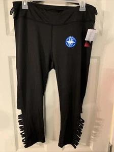 NWT Zone Pro women's black cropped cut out moisture wicking leggings size Small - Picture 1 of 2