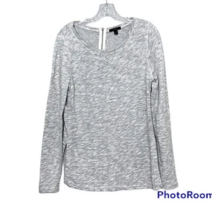 J Crew Pullover Damen mittelgrau Sweatshirt Seitenschlitze Reißverschluss hinten Tunika Oberteil - Bild 1 von 8