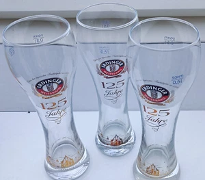 Erdinger Weizenbierglas 0,5L 125 Jahre Edition 3 Stück - Bild 1 von 1