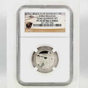 2016 S CLAD ROOSEVELT 25C PF70 ULTRA CAMEO EARLY RELEASES NGC GRADED COIN - Picture 1 of 2