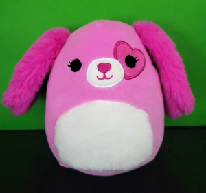 Squishmallows Sager Pink and White Dog Heart Eye 5" Plush Stuffed Animal - Picture 1 of 3
